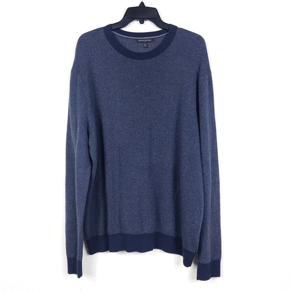 Banana Republic Navy Chevron Crewneck Sweater XL - Picture 1 of 8